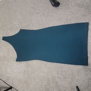 House of Harlow One shoulder teal mini ribbed dress